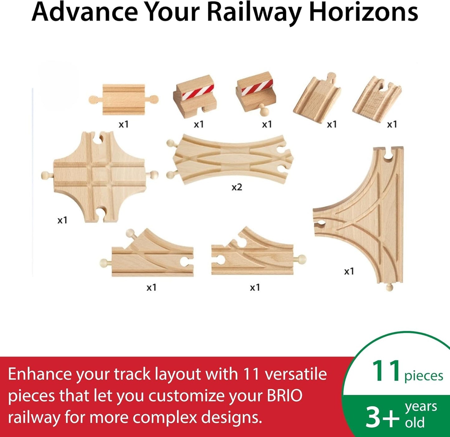 BRIO (ブリオ) ポイントレール拡張セット 33307 対象年齢 3歳~ 【おもちゃ 玩具 木製おもちゃ レールセット プレゼント（誕生日/クリスマス）】