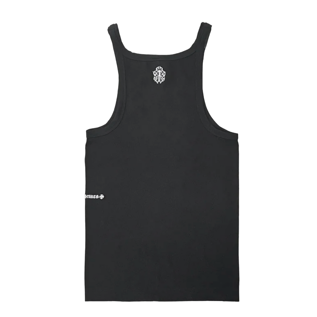CHROME HEARTS 'BAD SEED' BLACK SCRIPT DAGGER LOGO TANK TOP