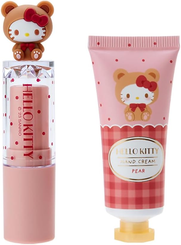 Sanrio 330183 Hello Kitty Lip Balm & Hand Cream Set (Bear Motif)
