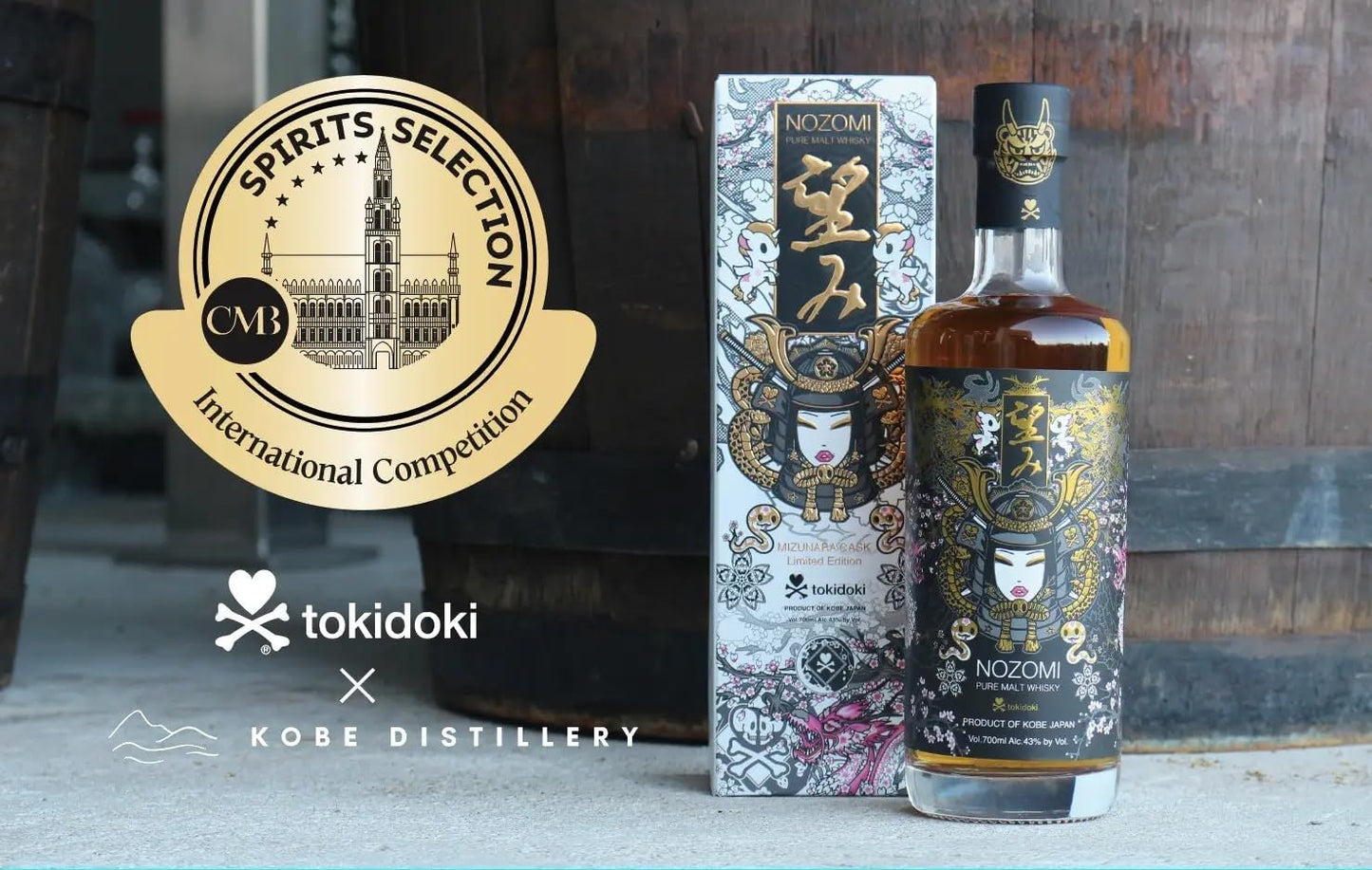 Tokidoki x Kobe Distillery | Aged for 17 months, using natural soft water from Kamigawa, Hyogo Prefecture