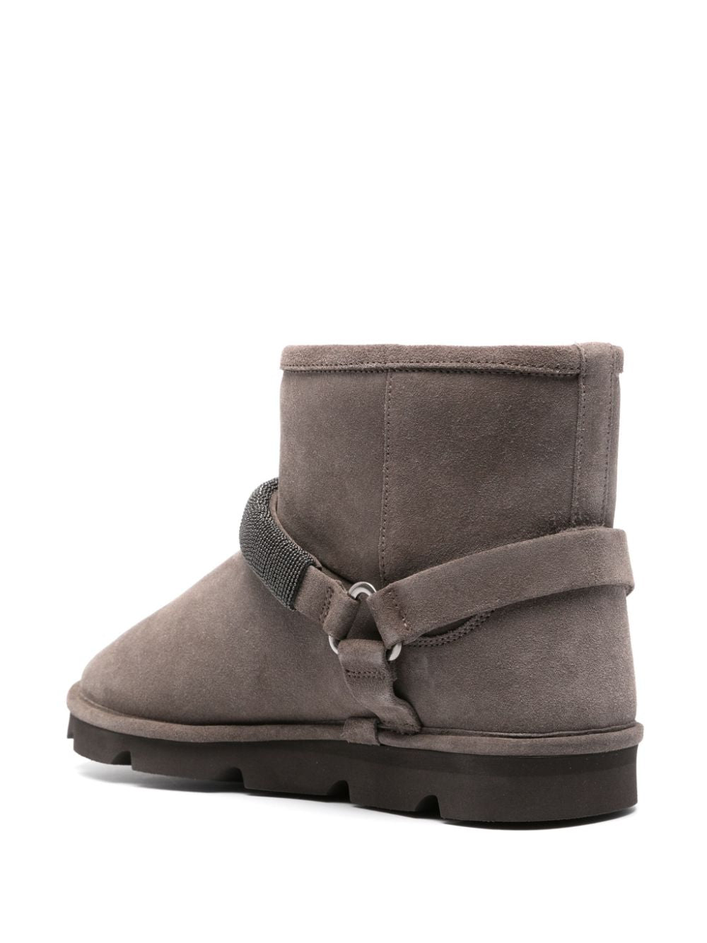 Brunello Cucinelli Suede Ankle Boots With Shearling Lining - Image 2