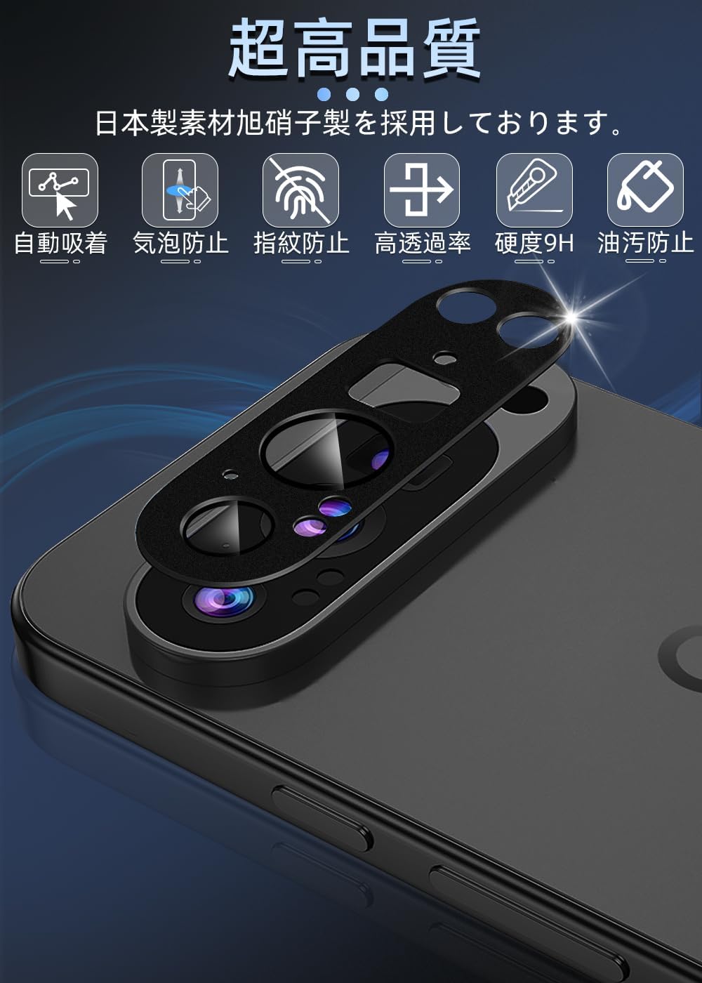 ZXZone for Google Pixel 9 Pro Camera Film Aluminum Alloy + AR High Transmittance Tempered Glass ZXZone Pixel 9 Pro Lens Protection Camera Cover Lens Protection Film Explosion Proof Shockproof Scratch