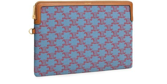 CELINE Small pouch with strap cuir Triomphe in textile with Triomphe all over - Image 2