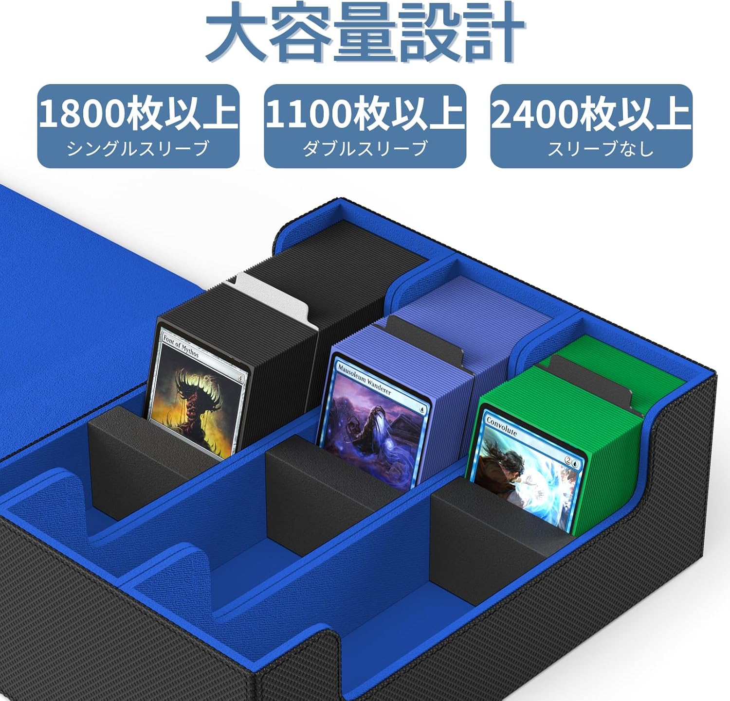 Mlikero Deck Case Card Case Large Capacity 1800-Card Storage Card Case Trading Card Magnet Trading Card Case Storage Box with 10 Dividers and 3 Foam Plugs Compatible with Yu-Gi-Oh! Pokemon MTG Duel