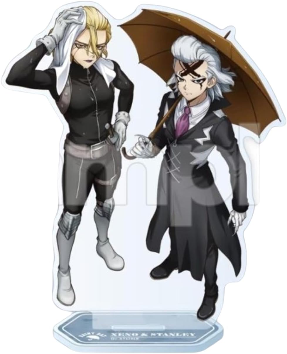 [HESHI] Dr. Stone, Standing Bills, Ishijin Senkuku, Shallow Misty, Dr. Xeno, Stanley, Acrylic, Figurine, Keepsake, Crafts, Room Decoration, Decoration, Stand, Popular Anime, Ornament, Unofficial Anime