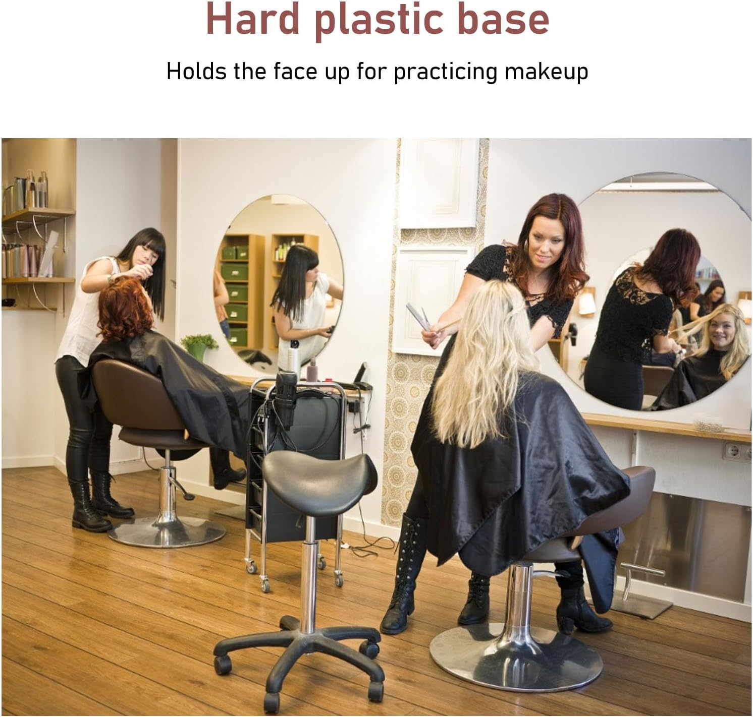 Reusable Realistic 5D Full Face Silicone Makeup Mannequin with Stand (Pink Skin)