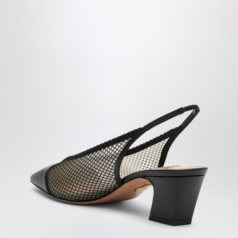メッシュと革のAquazzura Margotブラックスリングバック - Image 2