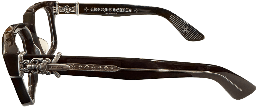 CHROME HEARTS 'VAGILLIONAIRE II' BROWN SILVER GLASSES