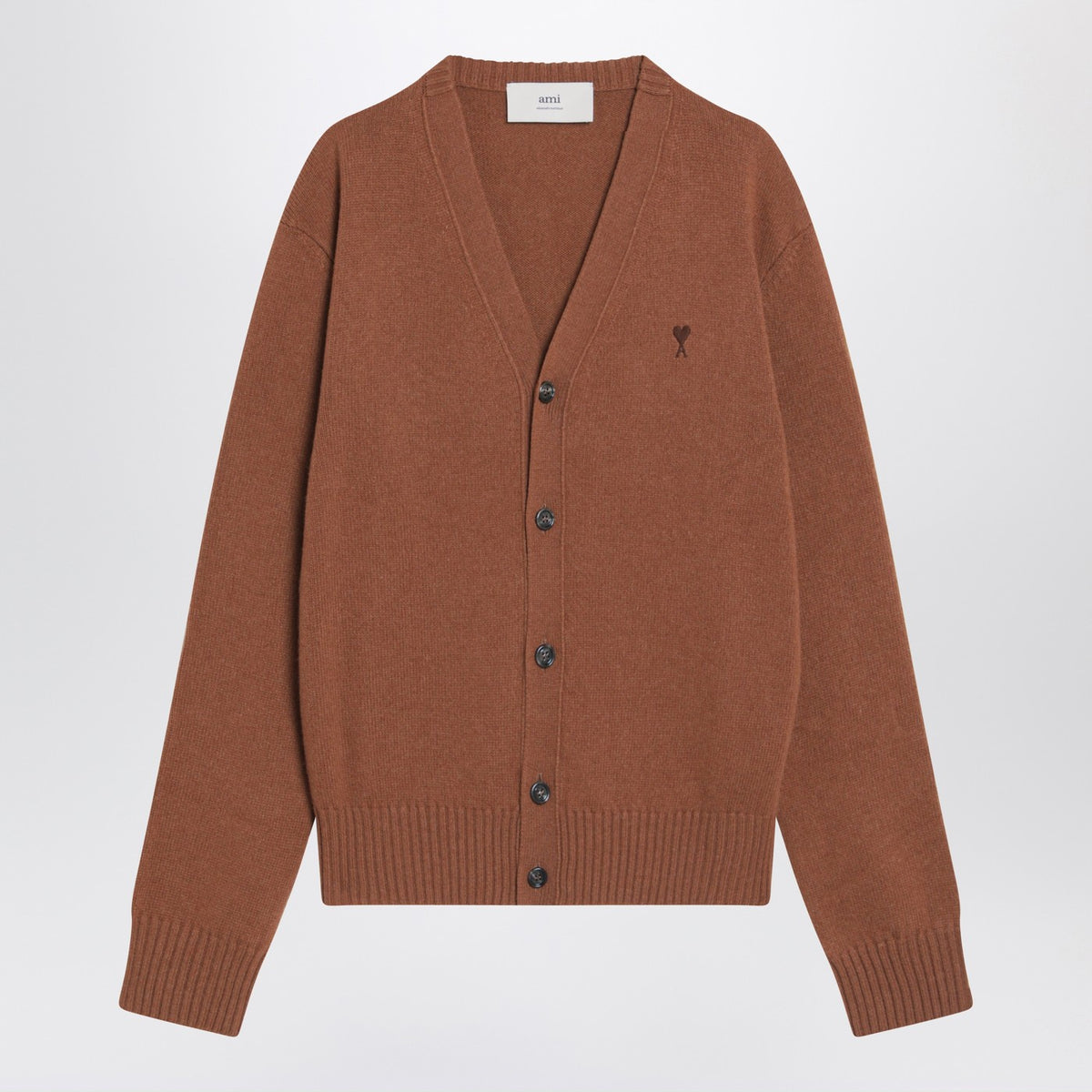 Ami Ami Paris Hazelnut Coloured Ami De Coeur Cardigan - Image 2