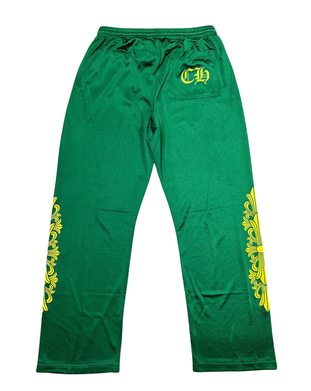 CHROME HEARTS 'GREEN' FLORAL MESH PANTS