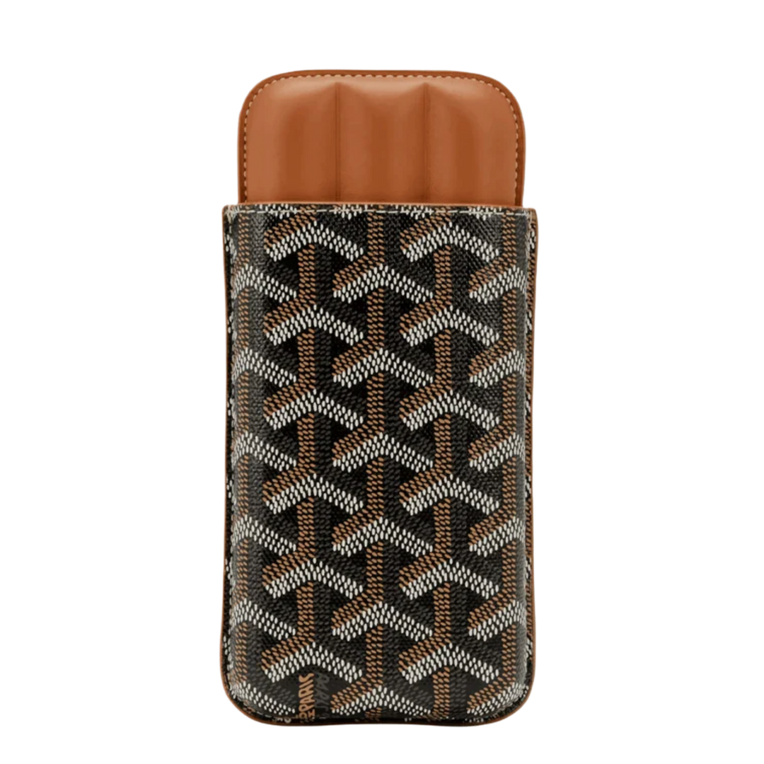 GOYARD CHURCHILL 'BLACK/TAN' 3 CIGAR CASE