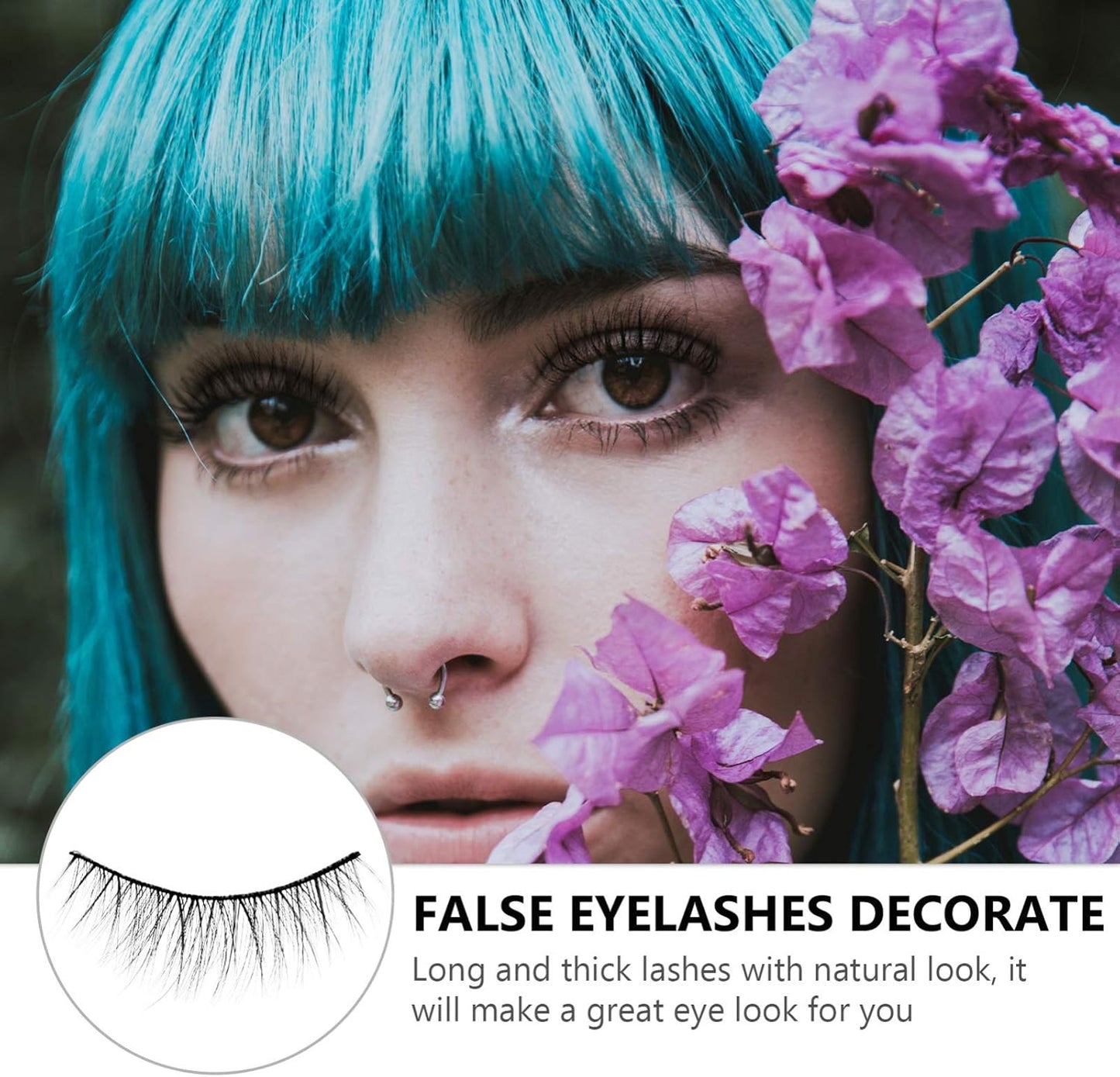 KESYOO False Eyelashes, Popular, Dark Eyelashes, Natural, 3D, Popular, Black, Strong, Natural, Women, 5 Pairs