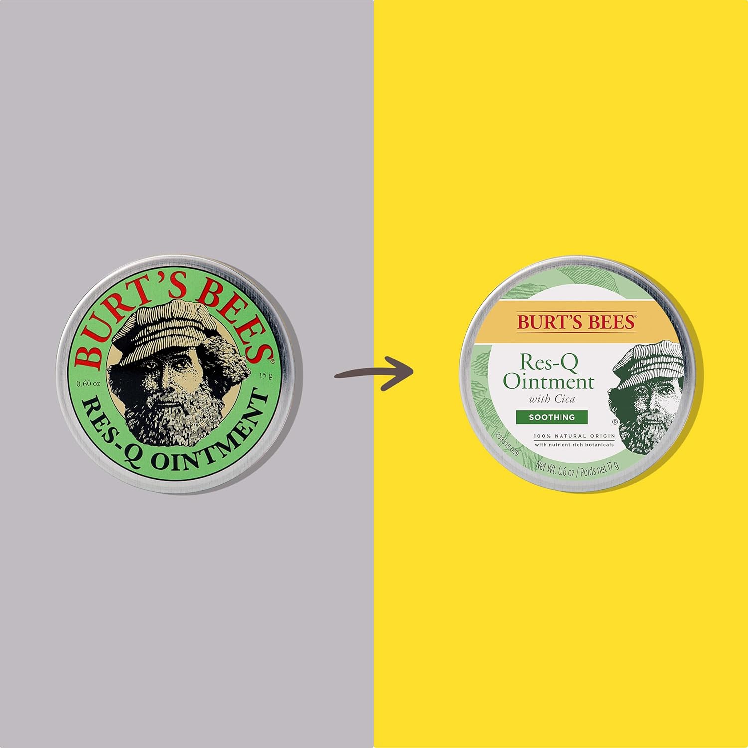 Burt's Bees 100% Natural Origin - Pomada multiusos Res-Q, 0.6 onzas, paquete de 3 (el paquete puede variar)