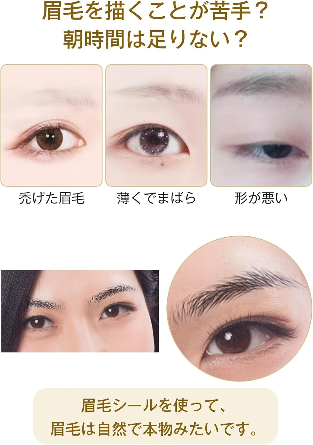 YOYO Eyebrow Seals Natural Waterproof Time-saving Long Lasting 60 Pairs Women Eyebrow Stamp Permanent Makeup Eyebrow Patch Eyebrow Tint No Fall Off (black-06)