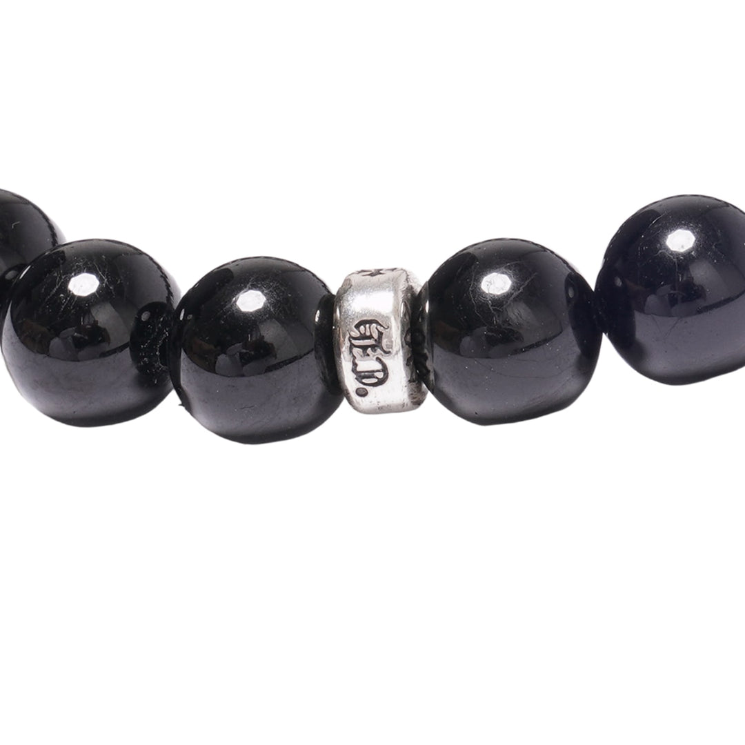 CHROME HEARTS 'FLORAL HEART PENDANT' BEADED BRACELET