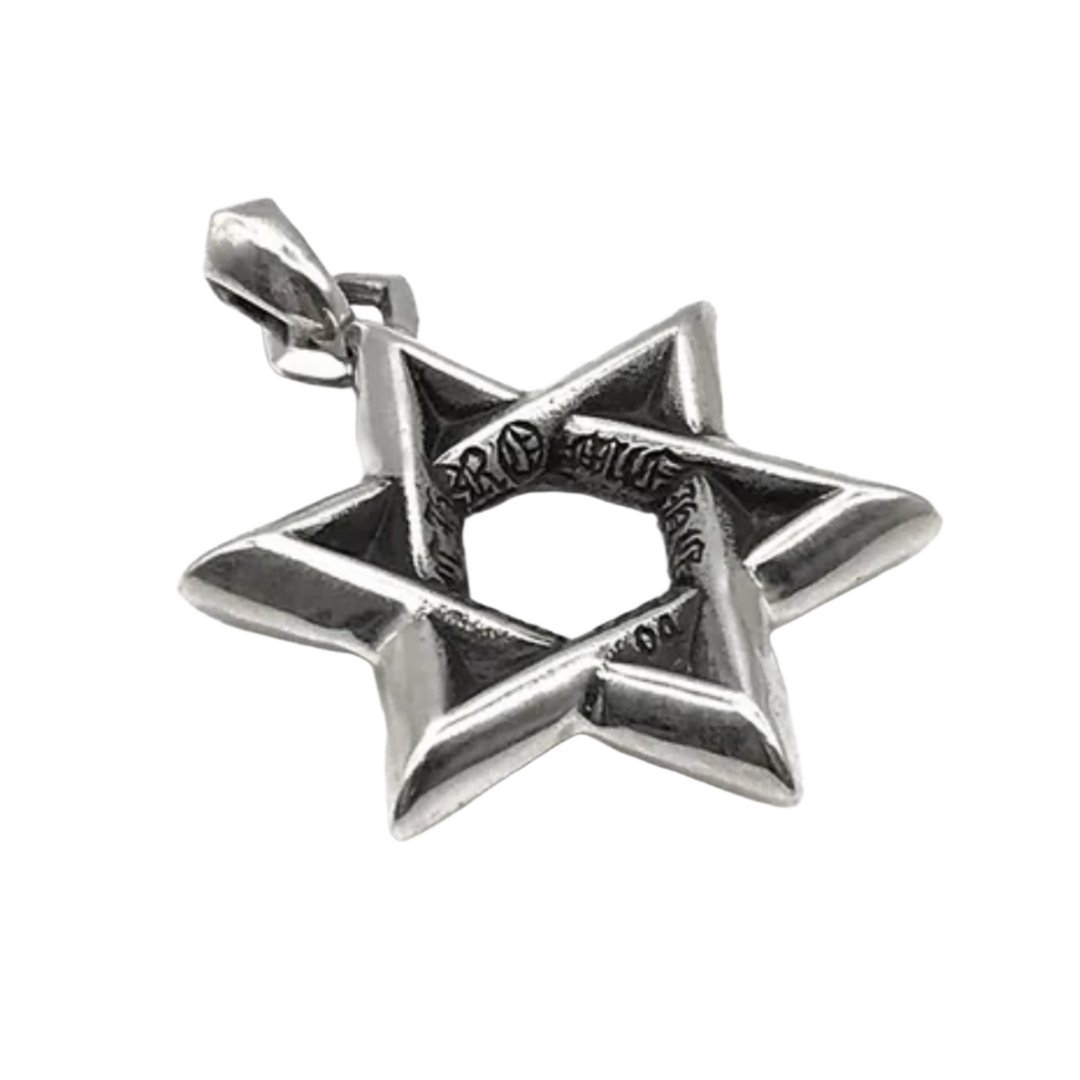 CHROME HEARTS 'SILVER STAR OF DAVID' LARGE PENDANT