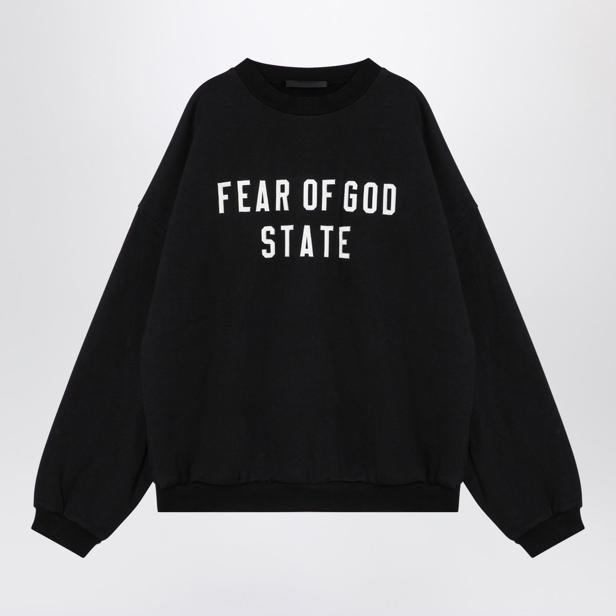 Fear 神への恐怖は、刺繍されたロゴ付きの黒いスウェットシャツです - Image 2