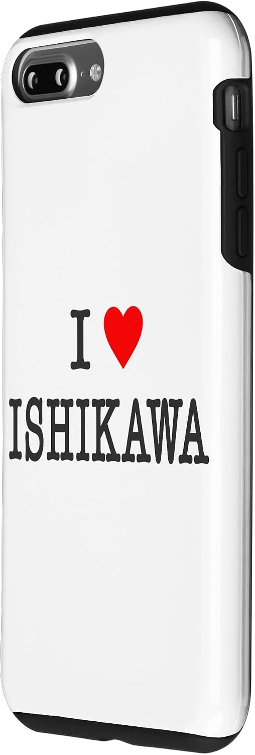 アイラブ・ISHIKAWA 石川（I Love ハート）【47都道府県】ジモT ティ 地元愛 旅行 グッズ お土産 面白 スマホケース iPhone 7 Plus/8 Plus 用