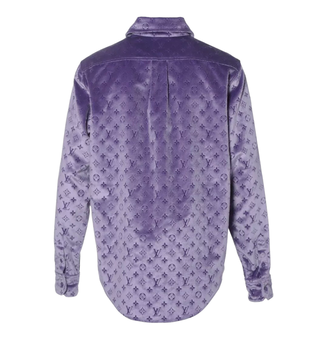 LOUIS VUITTON 'PURPLE' VELVET MONOGRAM SHIRT