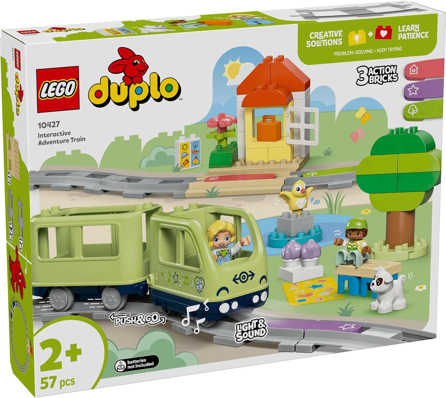LEGO Duplo Duplo Town Adventure Train Toy, Building Block Educational Toy for Boys and Girls, Birthday Present, Ages 1.5, 2, 4 Years, Pretend Play, Playset, Train, Vehicle, 10427