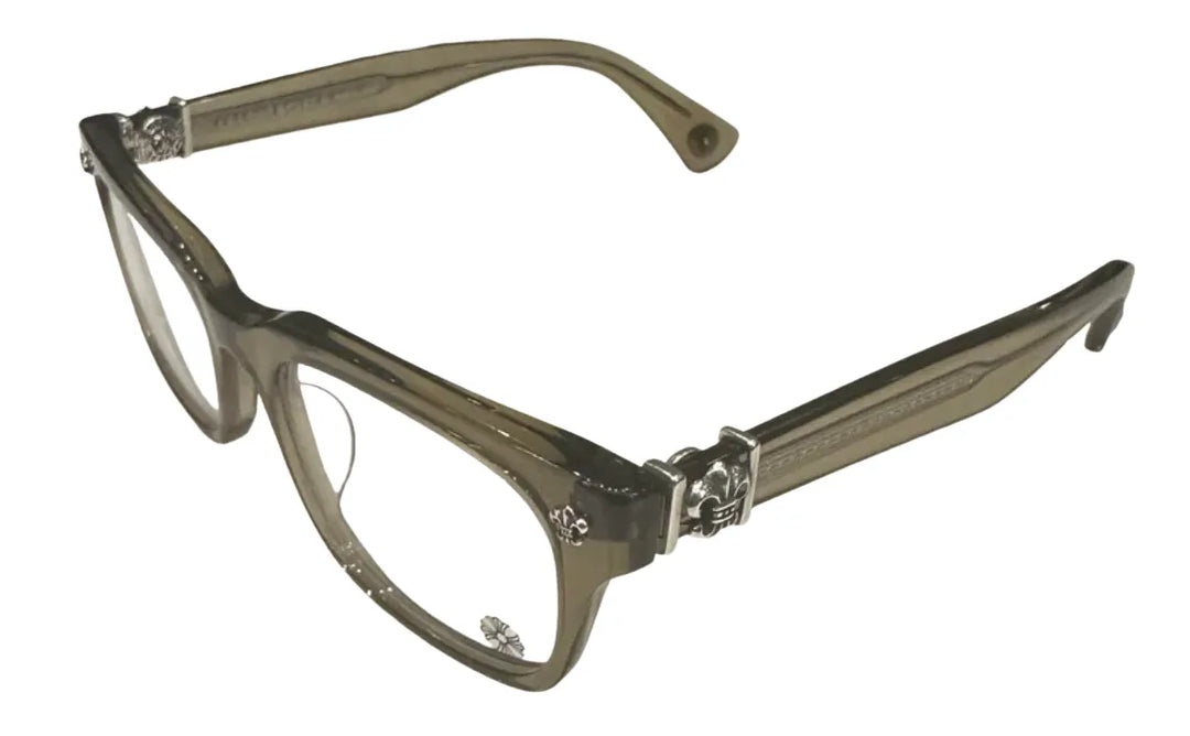 CHROME HEARTS 'GITTIN ANY?' ARMY GREEN CRYSTAL GLASSES