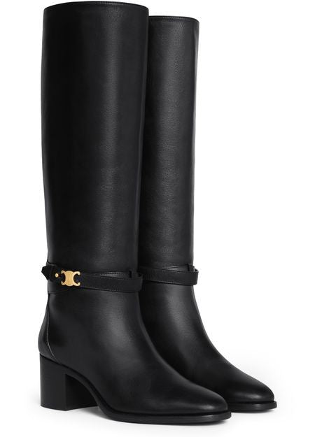 Celine Garance Triomphe strap high boot in calfskin - Image 2