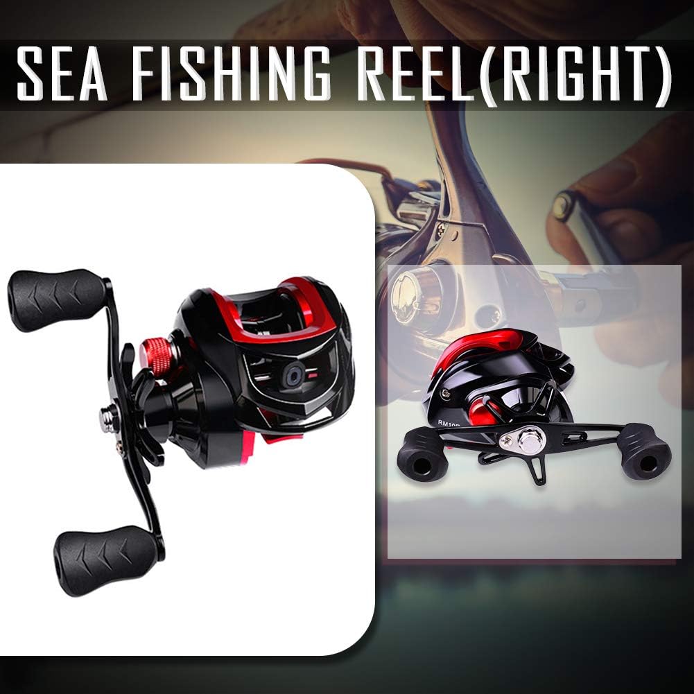 Bait Reel, Saltwater Fishing, Freshwater Fishing, Dual Use, Left/Right Handle, Maximum Drag Force 22.0 lbs (10 kg), Gear Ratio 7.2:1, Lightweight, Casting, Magnetic Brake, Fishing Reel, Bass Fishing