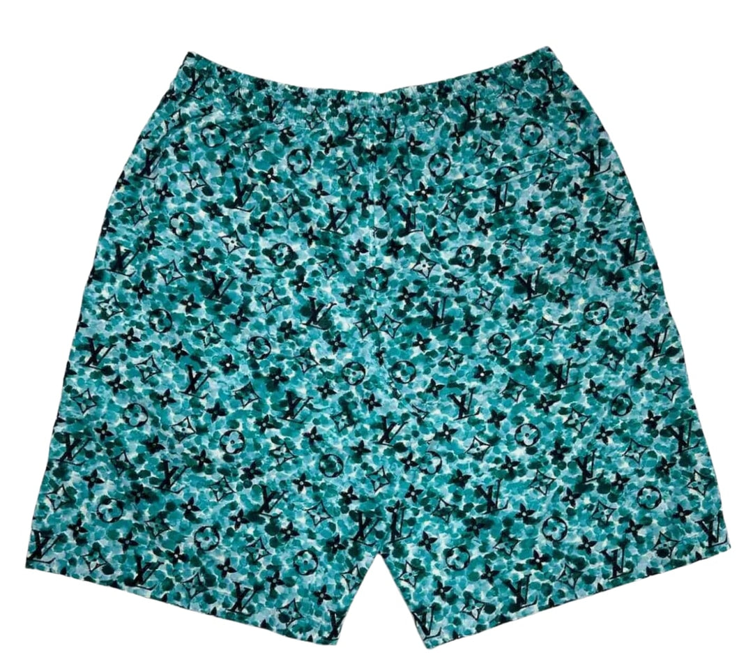 LOUIS VUITTON 'TEAL' NYLON SHORTS