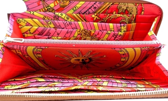 HERMÈS SILK'IN CLASSIC EPSOM LONG WALLET ROSE JAIPUR ASTROLOGIE NOUVELLE