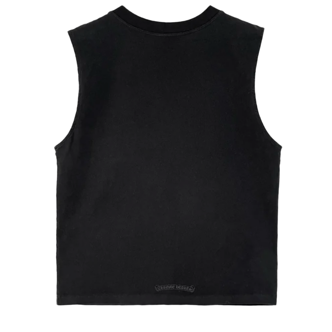 CHROME HEARTS 'TRIPLE VELVET CROSS HOLLYWOOD' BLACK TANK TOP