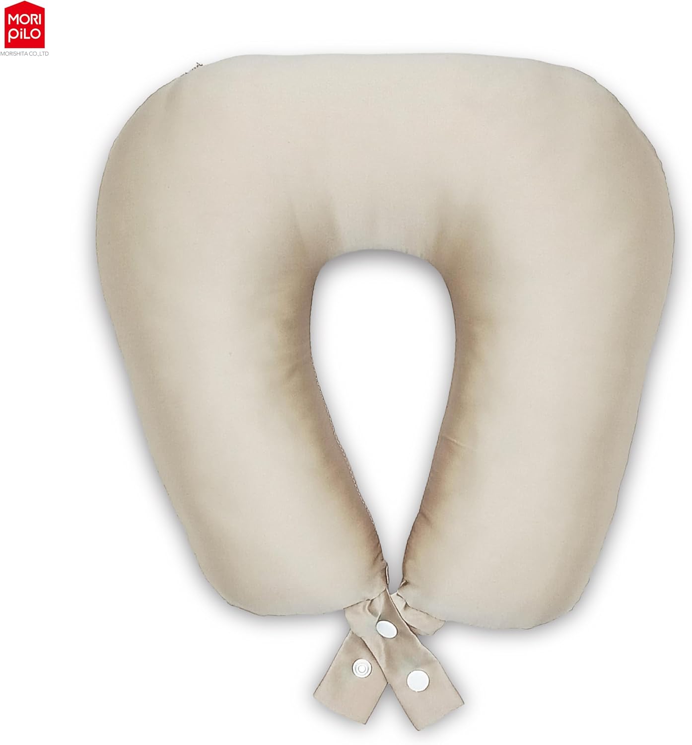 Moripilo Neck Pillow, Compact, Airplane, 100% Silk, Gentle on Skin and Hair), Neck Pillow, Travel Pillow, Neck Cushion, Neck Cushion, Fun de Silk Neck Pillow (Gold Beige)