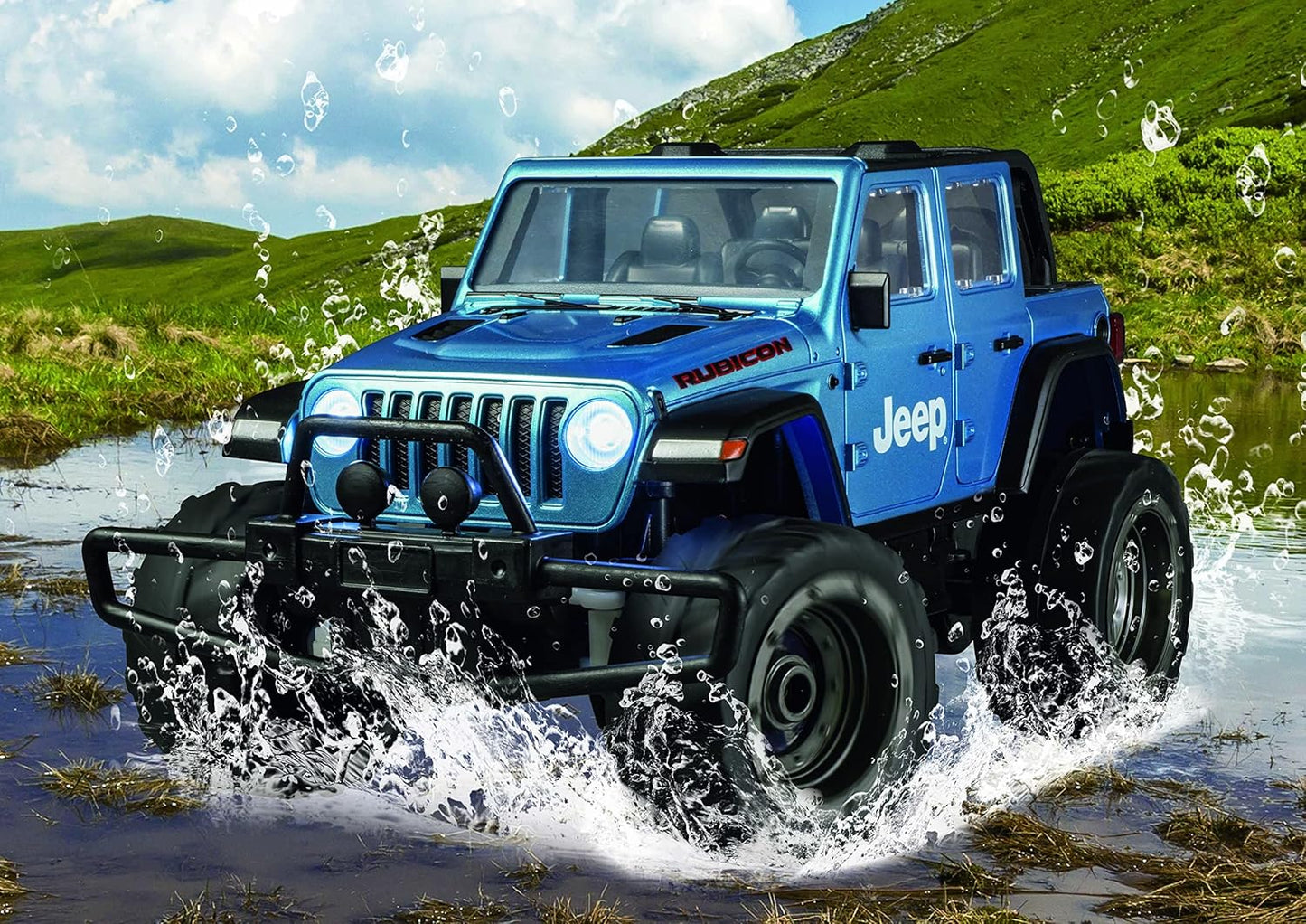 Jozen Dirt Max 1/24 Scale RC Jeep Wrangler Rubicon JRVT111-BL Blue
