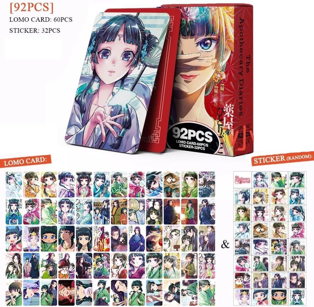 Drug Store Onkoto, Goods, Stickers, Trading Cards, LOMO Cards, 60 Trading Cards + 32 Stickers, Cat Cat Shinji, Photo Card, Anime, Character Collection, Cheer, Sticker Stickers, Notebook, DIY,