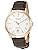 Seiko SARY142 Men's Wristwatch, Pleasage, Mechanical White Dial, Dual Curved Sapphire Glass, See-Through Back, Brown, Dial color - white, Mechanical White Dial Dual Curved Sapphire Crystal Watch