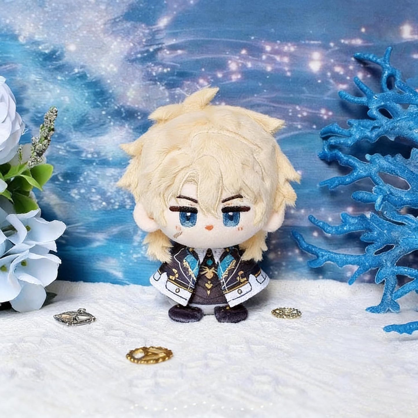 Harajin Colombina Goods Plush Doll, 3.9 inches (10 cm), Fringes Falca, Durin, Sandrone, Ineva, Scarf, Cosplay, Supporting Accessory, Popular, Game Character, Surrounding Toy, Fashionable, Cute, More