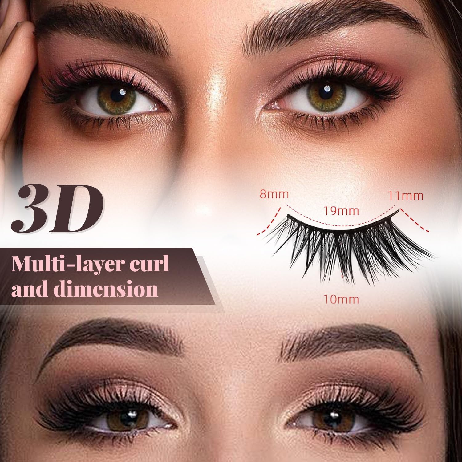 BOROLA 10 Pairs Cat Eye Half False Eyelashes Fluffy Natural 3D Lash, Make Up Eyes Beautiful,For Women Daily Wear, Cosplay, Stage (Cat Style D)