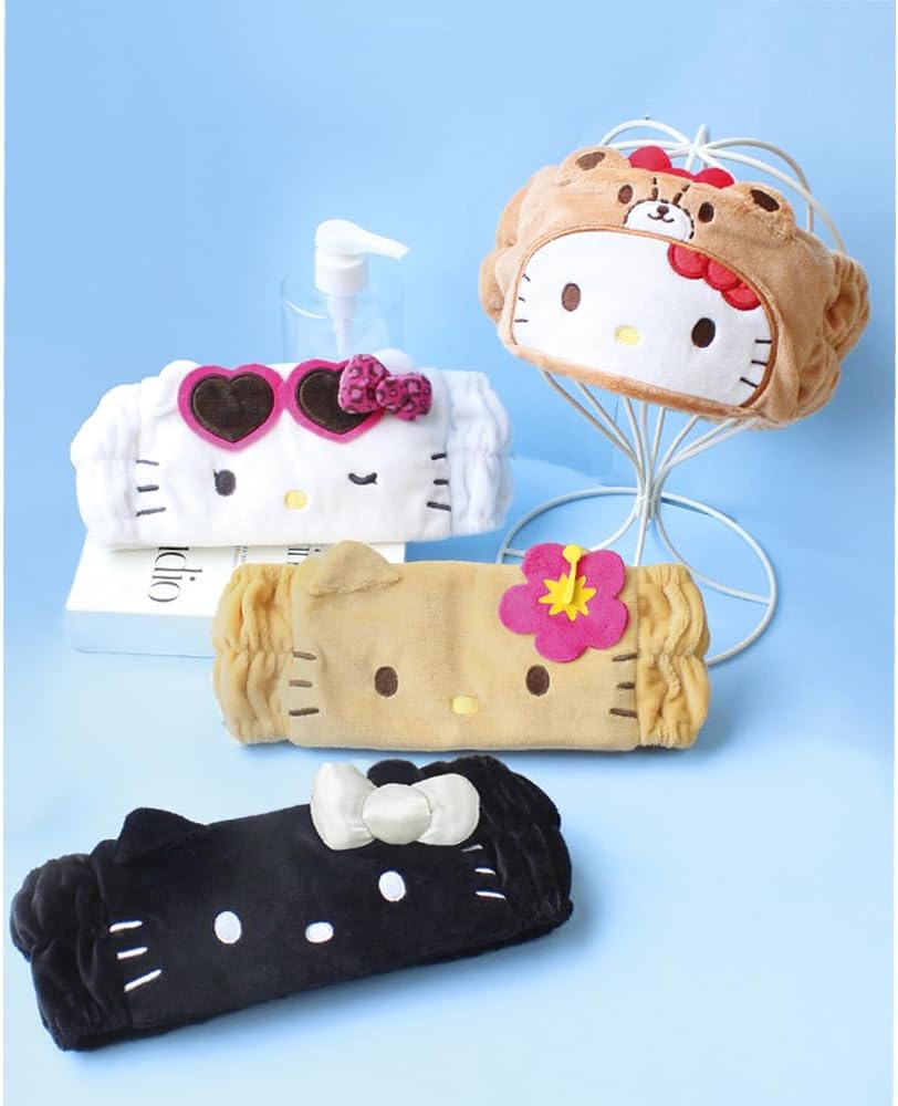 T's Factory T'S FACTORY Headband Sanrio Face Headband Hello Kitty/Monochrome