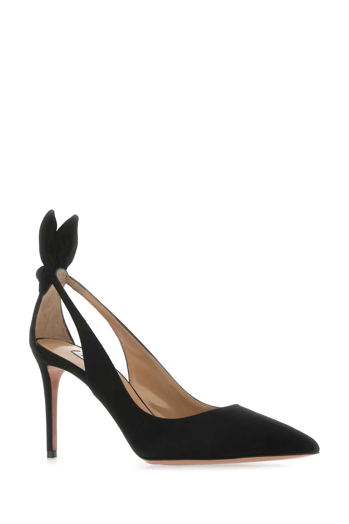 Aquazzura Black Suede Bow Tie 85ポンプ - Image 2