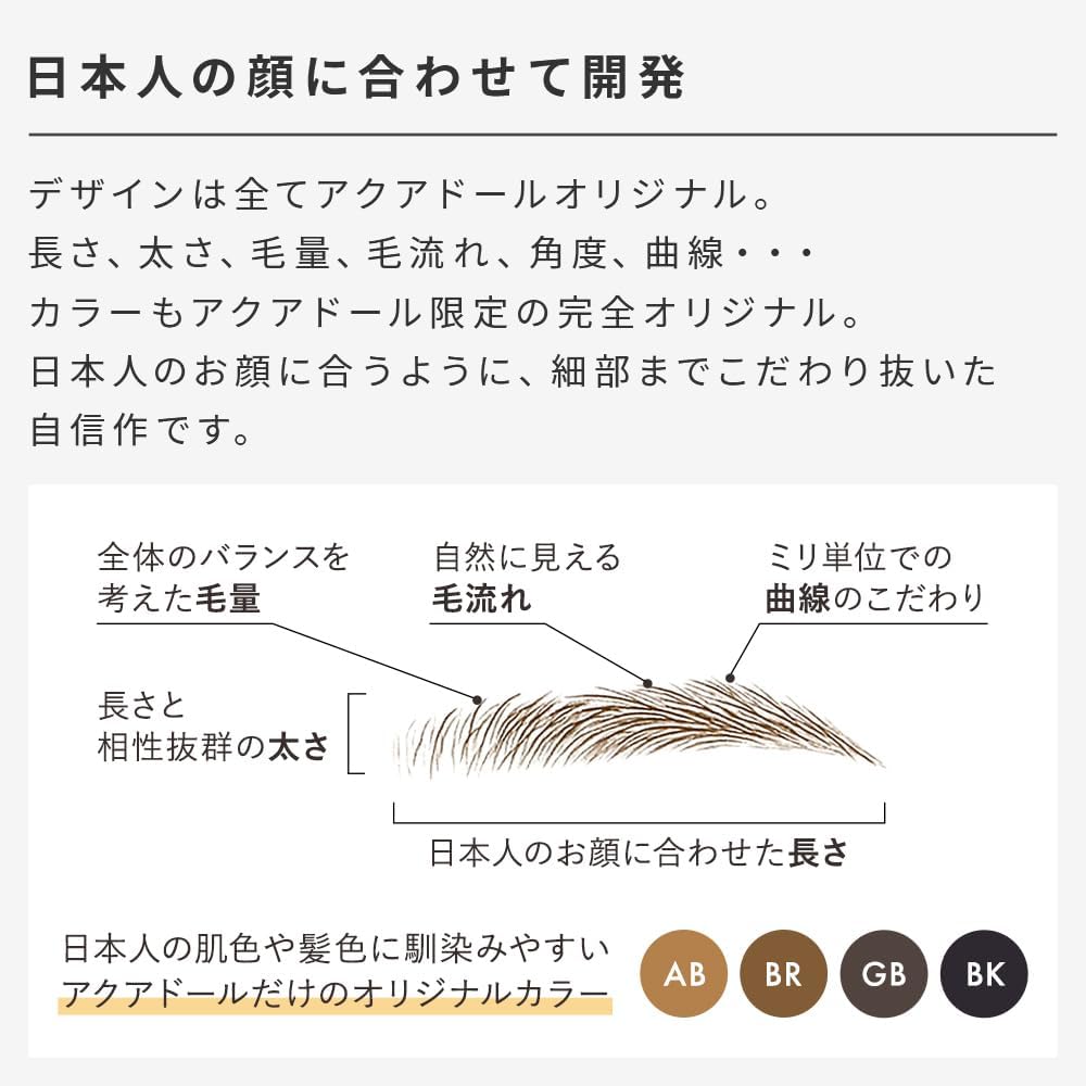 AQUADOLL Eyebrow Permanent Makeup Tint Petit Pla Eyebrow Stickers Set of 15 Japanese Planning Company Original Eyebrow Permanent Makeup Eyebrow Makeup Tint Eyebrow Tattoo Eyebrow Female Male