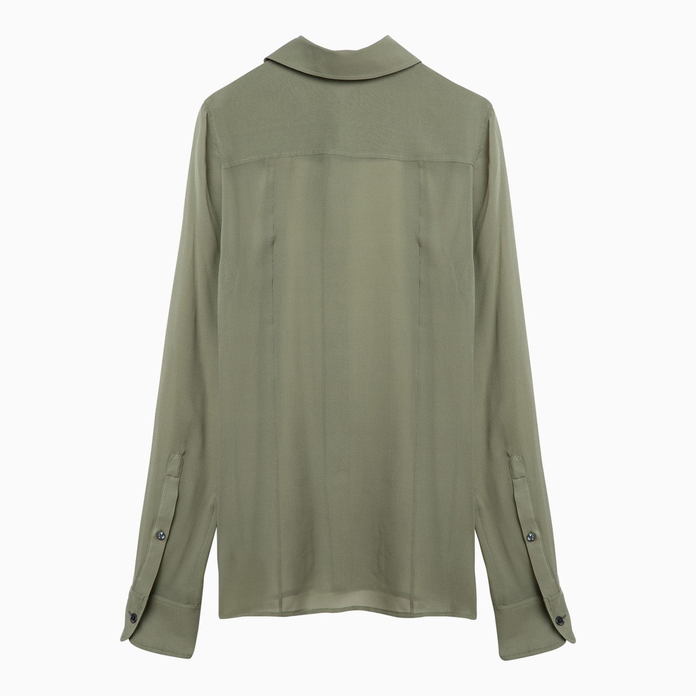 Ami Paris アミパリオリーブグリーンシルクシャツ - Image 2