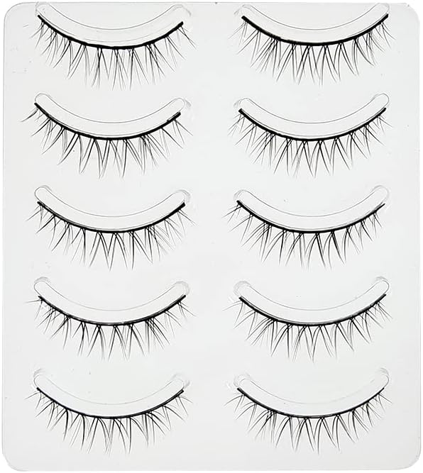 D-ONE Natural False Eyelashes, 5 Pairs (A05, Pure Natural)