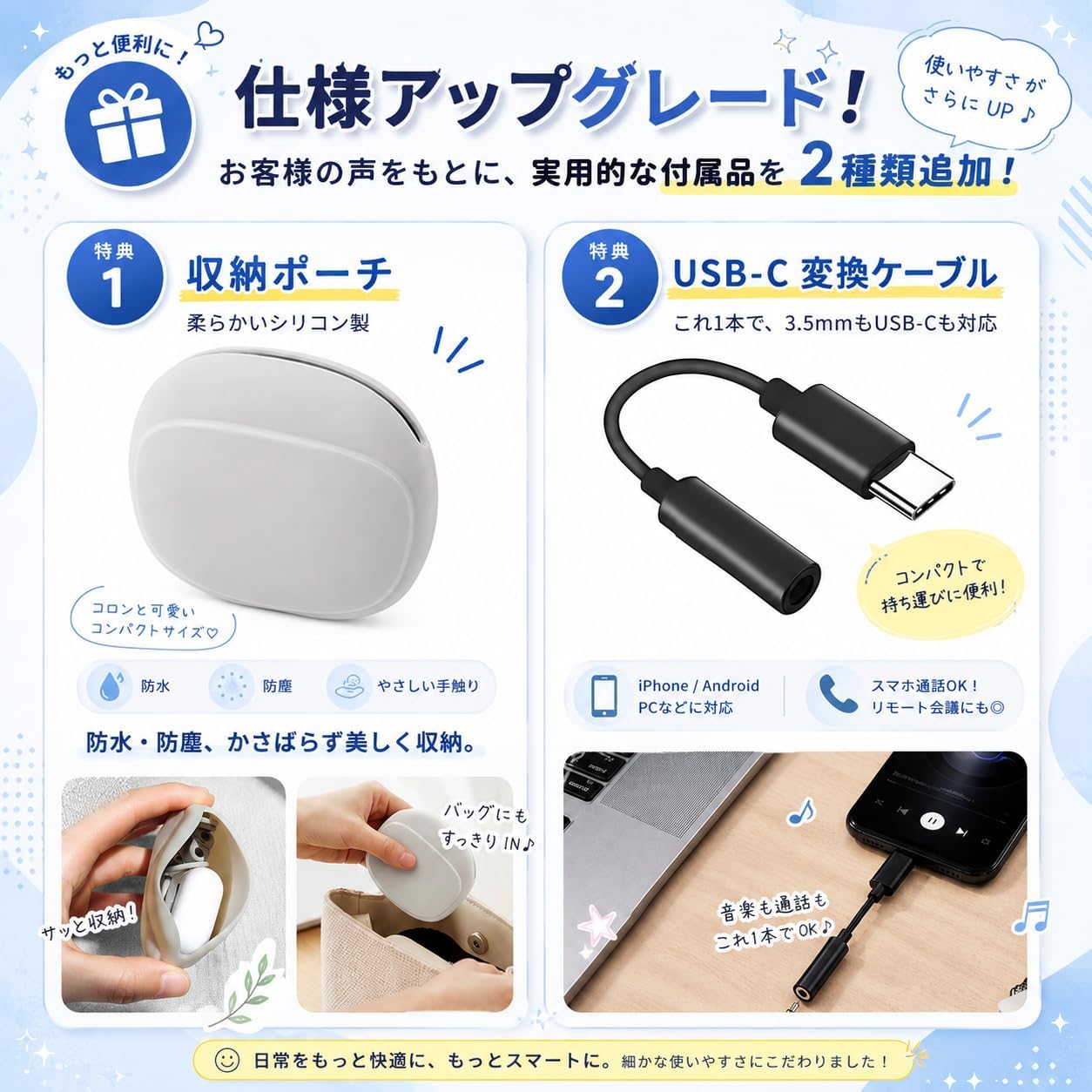 【Latest Improved 2.0】Wired Earphones, 0.14 inch (3.5 mm) Jack, Ear Hook, Open Ear, Wired with Mic, No Blockage, Hands Free, Calling, Noise Canceling Mic, Improved from Bone Conduction Earphones, Open