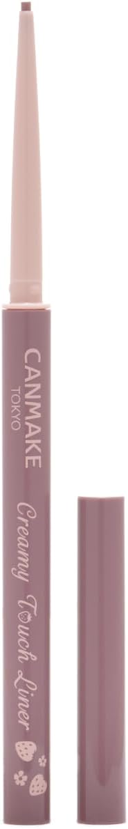 Canmake Creamy Touchliner 12 Strawberry Storm Eyeliner Pencil Gel Smooth Fine Point Pink Gray