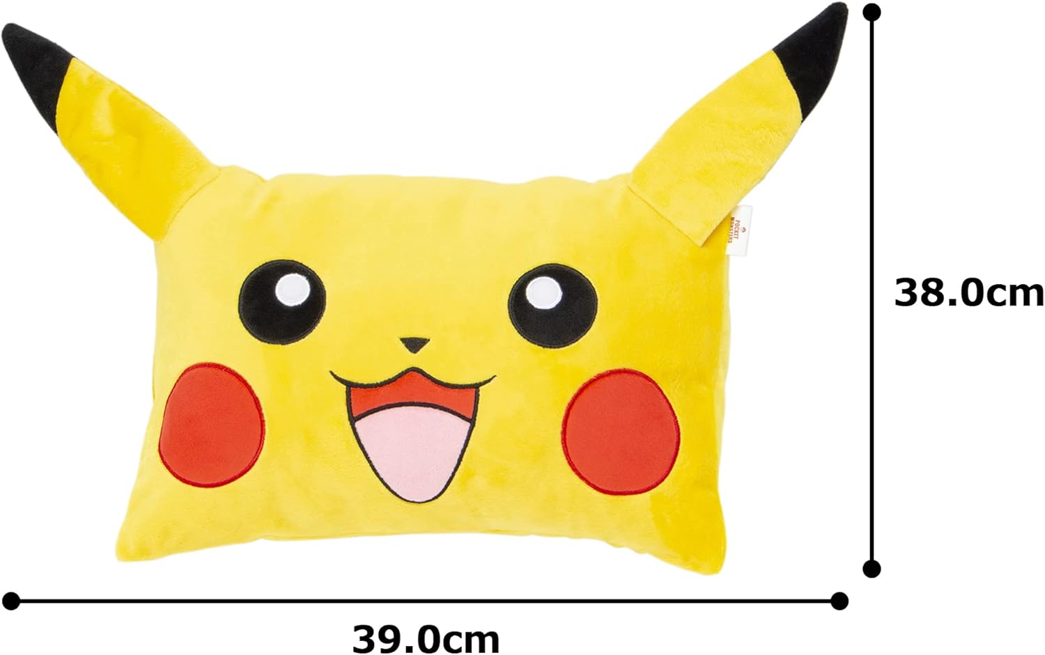 MORIPiLO Pokemon Pikachu Face Die-Cut Pillow, Small Size, Skin Friendly Micro Fabric, Goods, Plush Nap Pillow, 11.0 x 15.4 x 3.9 inches (28 x 39 x 10 cm), Yellow, Character Pillow Morisita