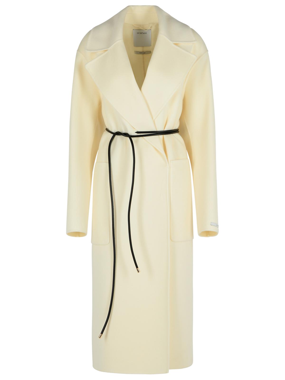 Sportmax SportMax 'Abate' Milk Virgin Wool Drasing Gown Coat - Image 2