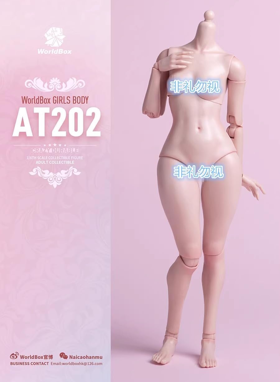 TOYBARJAPAN Worldbox AT202 1/6 Scale Action Figure, White Skin, Pale Skin, Chubby Edition, Asian Female Body