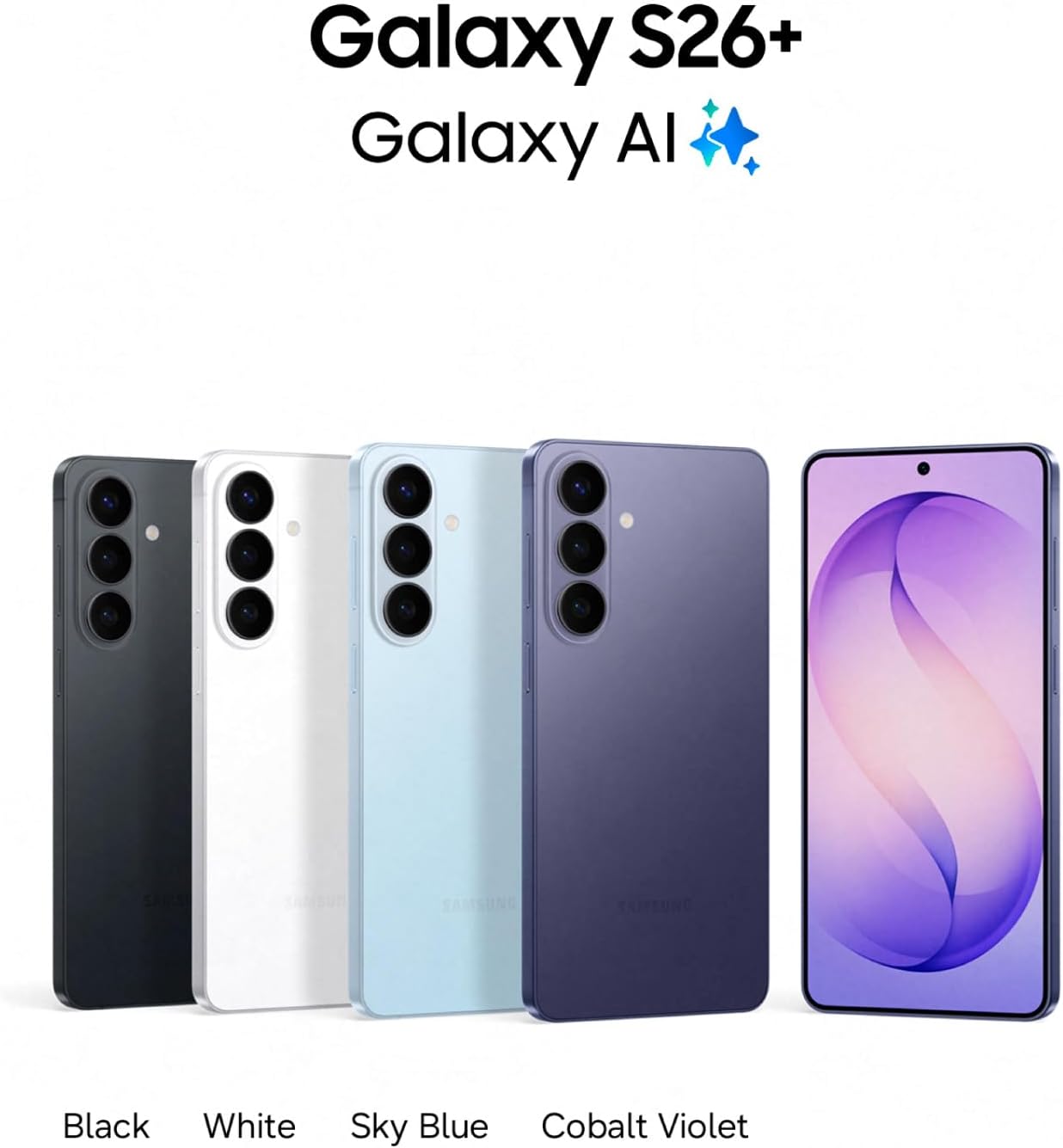 Samsung Galaxy S26+, 256GB, White, Galaxy AI Compatible, SIM Free Smartphone, Mobile Phone, FeliCA Compatible, Genuine Samsung, 6.7 inches, Lightweight Approx. 6.7 oz (190 g), IP68 Waterproof and Dustproof, QHD+, Battery 4,900 mAh, SM-S947QZWASJP