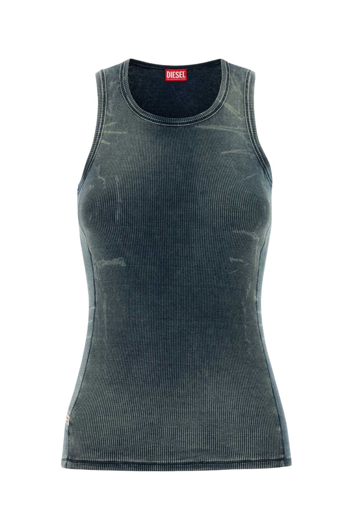 Diesel ディーゼルデニムブルーストレッチコットンTゴータンクトップ - Image 2