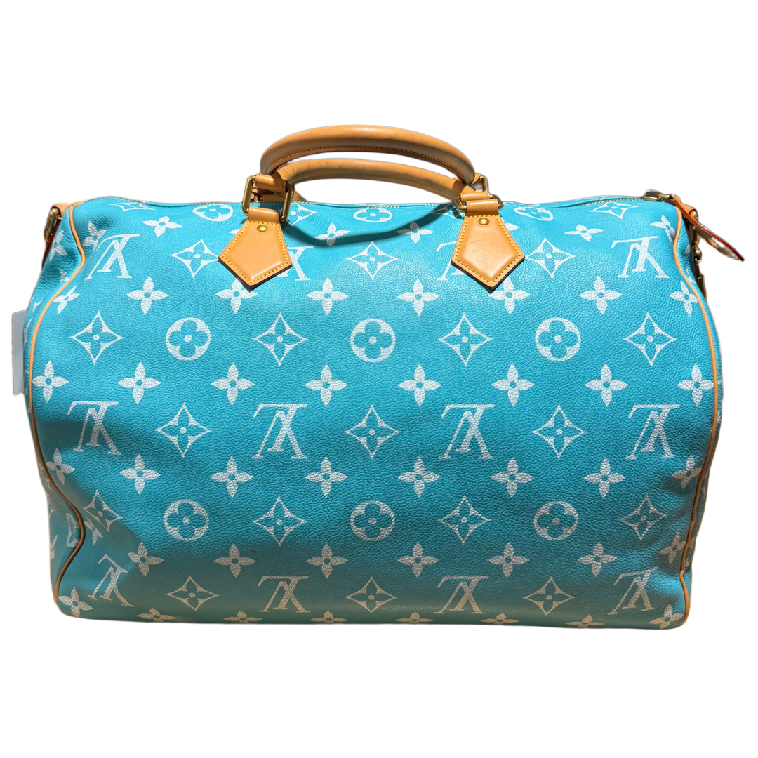 LOUIS VUITTON 'TURQUOISE' SPEEDY P9 BANDOULIÉRE 50 DUFFLE BAG