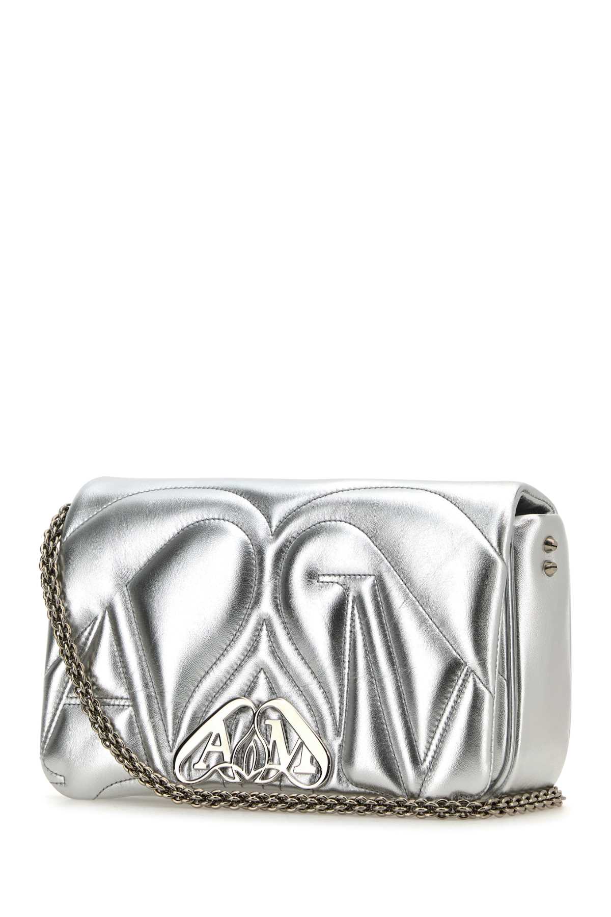 Alexander Mcqueen アレクサンダーマックイーンシルバーレザースモールシールショルダーバッグ - Image 2